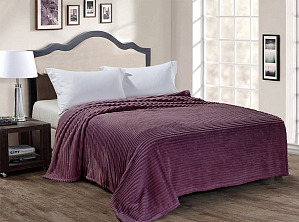 Покрывало (плед) "Фланель жаккард" Спелая Слива