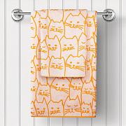 Полотенце, Guten Morgen, Ткань махровая, Киттенз, Цвет: Оранж