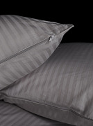 Наволочка сатин-страйп на молнии, цвет: Серый