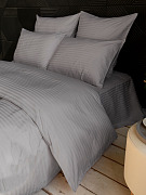 Простыня на резинке сатин-страйп цвет: Серый