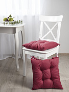 Подушка на стул высокая, Guten Morgen, Рогожка, Цвет: Бордо