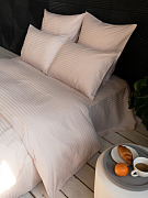 Простыня на резинке сатин-страйп цвет: Бежевый