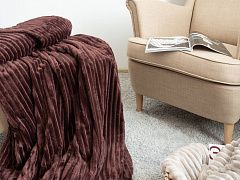 Покрывало (плед) "Фланель жаккард" Горький шоколад